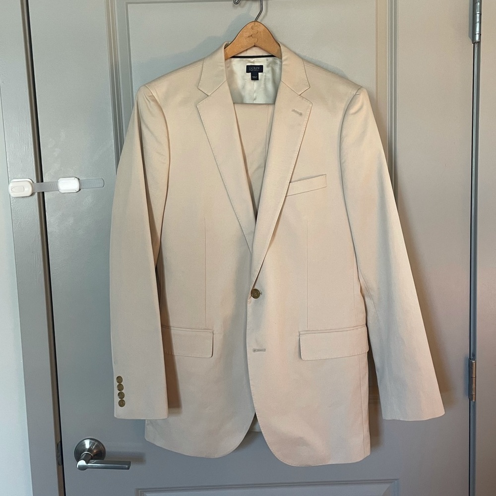 J.Crew Stone Cotton Chino Suit - 40L, 29 Waist